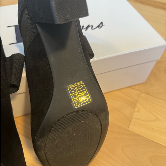 Black Suede  Mary Jane Heels - Picture 3 of 6